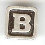 1 9mm Silver Slider - Letter "B"